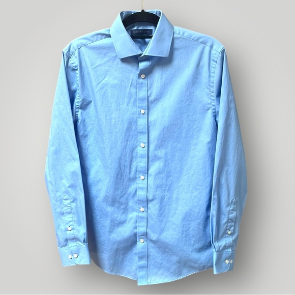 Tommy Hilfiger Blue, Slim Fit Dress Shirt Classic Design - Picture 10 of 10